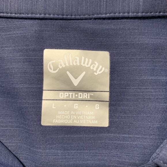 Callaway Golf Polo Shirt Men L Blue Collared Embroidered Logo Opti Dri Perform - Picture 3 of 10